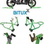 Bituxx Első és hátsó állvány készlet a Motorhoz zöld Bituxx emelők (M15896(15729+15730))
