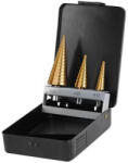 Extol Lépcsős fémfúró klt. 3 db (4-12mm/1mm lépcsők, 4-32mm/2mm lépcsők)