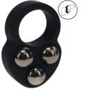 LEVELZ Inel de Penis Triple Weighted Ball, Silicon, Negru, 190 gr Inel pentru penis