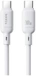 Baseus Cablu de date / adaptor Baseus Silky, USB-C Male la USB-C Male, 100 W, 1 m (Alb)