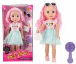 MomKi Papusa MomKi cu accesorii, 35cm, Roz (MOMKI683772) Papusa