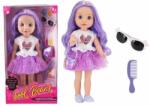 MomKi Papusa MomKi cu accesorii, 35cm, Mov (MOMKI683771) Papusa