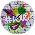  „Street Art Love modern minimál stílusú graffitivel díszített falióra - 34 cm (44386)