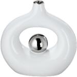 Modern váza króm részlettel - 20 cm (47277)
