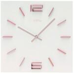 AMS Minimalista megjelenésű AMS falióra rosegold számokkal, fehér lakkozott fa alapon - 34 cm (ams9592)