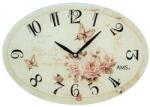 AMS Halványzöld ásványi üvegből készült vintage rózsás falióra - 30 cm (AMS9478)