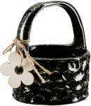  „Sprenkel fekete-arany, porcelán kosár - 13, 5 cm (62332)