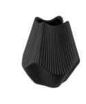  „Lamellen modern fekete kerámia váza elegáns, redőzött dizájnnal - 18 cm (55379)