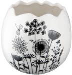 „Wiesenzauber fehér, fekete mintás porcelán váza - 11 cm (51625)