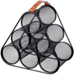  Modern megjelenésű exkluzív 6 palackos fém italtartó bőr fogantyúval - 28cm (60207)