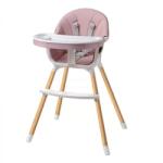 Procart Scaun De Masa Pentru Bebelusi Procart 3in1 Suport Picioare Tavita Si Husa Detasabile Centura 5 Puncte Roz Pudra (SK8965-PINK) Scaun de masa bebelusi, inaltator