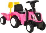 HOMCOM Tractor Roz Ride-On pentru Copii, Jucărie Atractivă și Durabilă 91x29x44 cm | Aosom Romania (370-173PK)