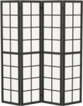 HomCom Paravan interior pliabil 4 panouri 160 x 170 cm separator de cameră pentru living dormitor casă, negru | Aosom Romania (830-965V01BK)