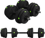 SPORTNOW Set 2 în 1 cu 2 Gantere Convertibile în Bară, Greutate Totală 25 kg și Discuri Reglabile, Negru | Aosom Romania (A91-318V02GN)