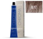 LAKMÉ COSMETICS Vopsea permanenta fara amoniac 8/17 blond deschis cenusiu rece Chroma 60ml (8429421181716)