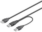 Goobay USB 2.0 kábel 2x A dugó - USB-A anya, fekete, 0, 3 m, Goobay (CABLE-USB-Y-0.3)