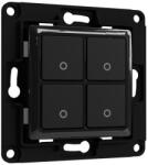 Shelly Wall Switch 4 - fali villanykapcsoló, 4 gombos, fekete (FG3800235266205)