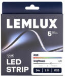 Lemlux LED szalag, 24Vdc, 14W/m, COB 480LED/m, RGB, IP20, 180°