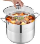 VEVOR Oala din otel inoxidabil VEVOR 15, 1 L cu capac din sticla, potrivita pentru toate tipurile de plite (HZ-V20T)