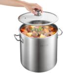 VEVOR Oala din inox VEVOR 19, 9 L cu capac din sticla, compatibila cu toate tipurile de plite (893030)