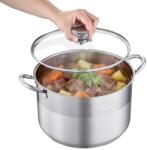 VEVOR Oala din inox VEVOR 11, 4 L cu capac din sticla, potrivita pentru toate tipurile de plite (HZ-V10T)