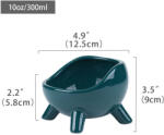 Rinaldo Franco spa Bol ceramic pentru pisici, cu 4 picioare fixe, verde inchis