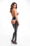 Noir Handmade Taboo wetlook leggings with open crotch and bum - XL