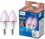 Philips 2 db-os Philips SMART RGB LED izzó szett, dimmelhető C37 E14/4, 9W/230V 2200-6500K 8719514372726 (P7604)