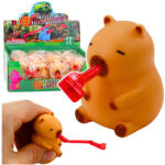 LEAN Toys Gniotek kapibara stresszoldó piros trombitával (27215)