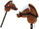 LEAN Toys Pluszowa Głowa Konia Na Kiju Hobby Horse Koń Krótkowłosy Ciemnobrązowy Dźwięki (19538)