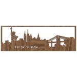  Fali dekorpanel, New York látkép, FP-65, 50x150 cm, 3 mm HDF Dió