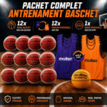 Molten Pachet 12 mingi baschet Molten B7G4050, 12 maieuri reversibile GVR Molten, 1 minge medicinala B7M (12XB7G4050-12XGVR-B7M)