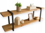 Chata Falra szerelhető polc Loft Ipari Dupla fa 50cm x 25cm