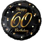  Fólia lufi Happy 60. Birthday évszámos fekete arany elegáns 45 cm O60Z (10240FG-O60Z)