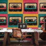 Dovido Tapet autoadeziv casete audio retro colorate - 490x330