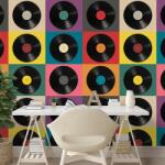 Dovido Tapet discuri vinil retro pe fundal colorat - 196x132