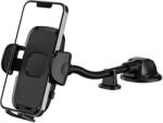 Ro Group Suport auto pentru telefon, cu ventuza, prindere pe bord, rotire 360 grade, brat flexibil, universal, negru