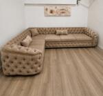 MobAmbient Colțar extensibil 6 locuri în formă de L, cappuccino - model DIVA