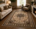 LOTOS Covor Lotos 15082-110, Marime 200 x 300 cm, Crem, Bej, Inaltime Fir 8 mm, Antialergic, Polipropilena, Living, Dormitor, Sufragerie, Birou Covor