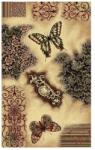 LOTOS Covor Fluturi 1607-110, Marime 200 x 300 cm, Bej, Maro, Inaltime Fir 8 mm, Antialergic, Polipropilena, Living, Dormitor, Sufragerie, Birou Covor