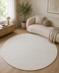 Fargo Covor Rotund Belgian Fargo 71501-056, Marime 160 x 160 cm, Alb, Inaltime Fir 7 mm, Antialergic, Polipropilena, Living, Dormitor, Sufragerie, Copii Covor