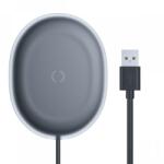 Baseus INCARCATOR wireless Baseus Jelly Qi 15W, compatibilitate smartphones, cablu Type-C la USB inclus, negru WXGD-01 (timbru verde 0.18 lei) - 6953156223691 (WXGD-01)