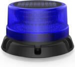 Fxlpower LED forgó jelzőlámpa napelemes/akkus, IP65, erős mágnes - kék