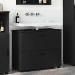 vidaXL Dulap de Baie Negru 76, 5 x 35 x 64 cm Lemn compozit & Metal GartenMobel Dekor (883295)