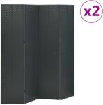 vidaXL 4-панелни паравани за стая, 2 бр, антрацит, 160x180 см, стомана (3095195)