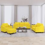 vidaXL Set de canapele cu perne, 4 piese, galben deschis, textil GartenMobel Dekor (3201799) Canapea
