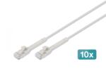 ASSMANN DK-1632-A-020B-10 Cablu de legătură unghiular CAT 6A F-FTP, cupru, 2 m, gri, 10 buc (DK-1632-A-020B-10)