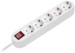 Safer Prelungitor cu 5 prize, 3m, cablu 3x1.5mm, intrerupator, alb, Safer PS-5X3S (PS-5X3S)