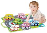 Raya Toys Covoraș de joacă pentru bebeluși Raya Toys - 2 în 1, 6 mașinuțe moi (503122093)