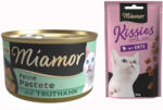 Miamor 12x85g Miamor pástétom Pulyka nedves macskatáp+50g Miamor Kisses kacsa macskasnack ingyen